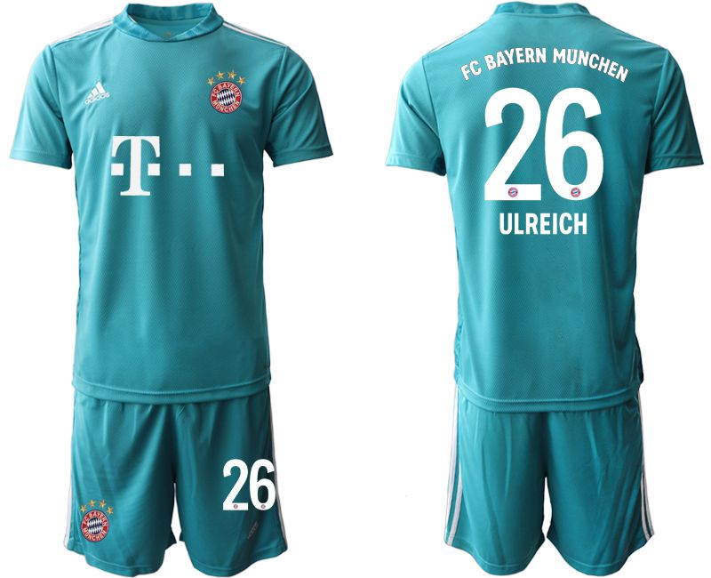 Men 2020-2021 club Bayern Munich lake blue goalkeeper #26 Soccer Jerseys->bayern munich jersey->Soccer Club Jersey